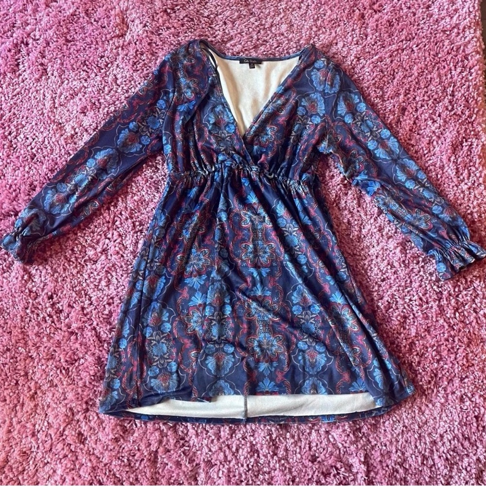 Floral Blue Mini Dress